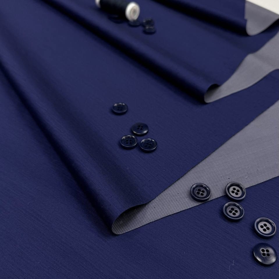 Трикотаж на мембране синий шерсть 100% шир 125 см