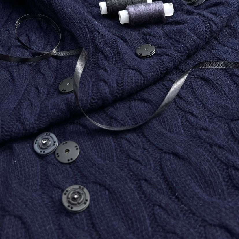 Трикотажное полотно шерсть ш 130 см. Темно-синее