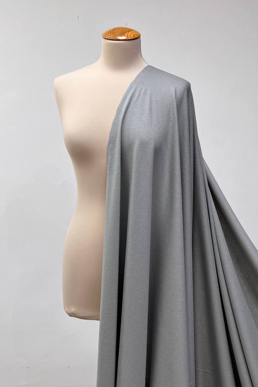 Трикотажное Серое Лоро Пиана полотно кашемир шир 150 см