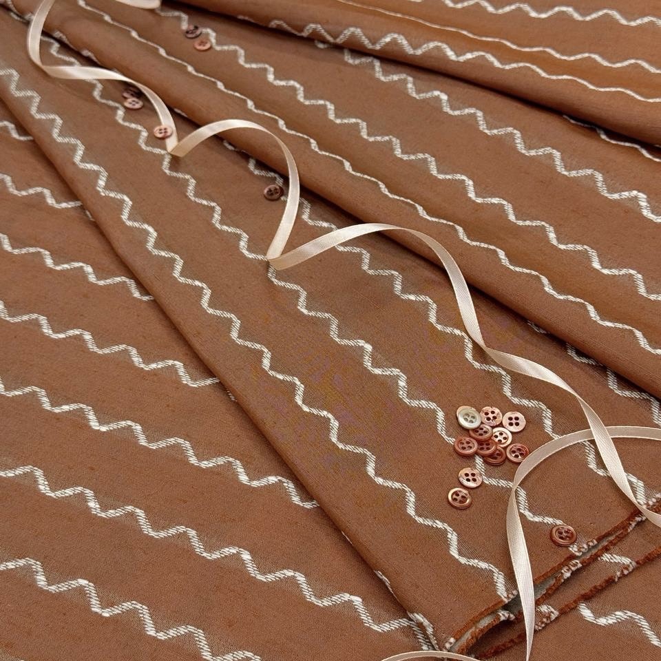 плательная морковный фон белые полоски ш 135