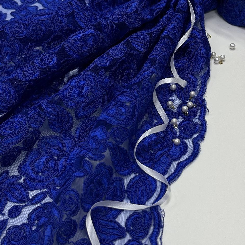 круж. полотно синтет. вол-но шир 125 син. цв.