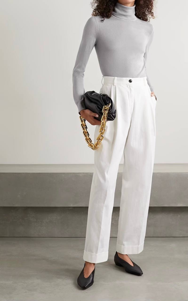 Трикотажное Серое Лоро Пиана полотно кашемир шир 150 см