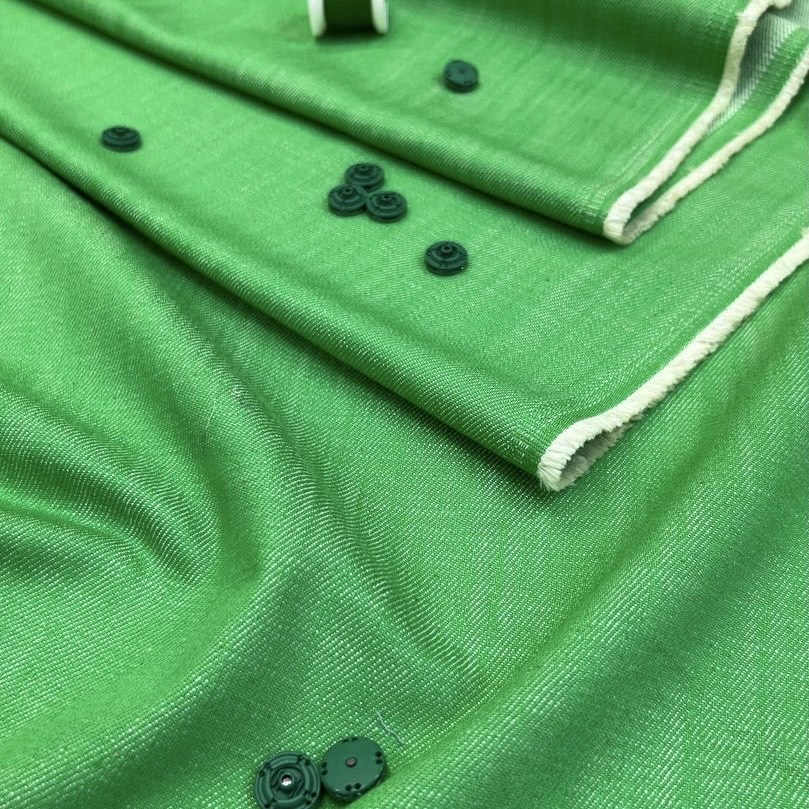 Джинса зеленая однотонная шир 145 см.