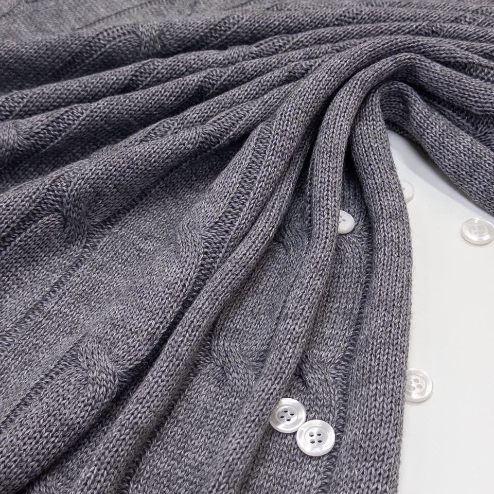 Трикотаж "Косы", шерсть 57% п\а 31% акрил 12%, ширина 120 см